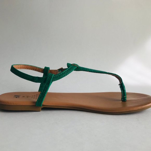 H&M Emerald Green Faux Leather Sandals - Picture 4 of 9